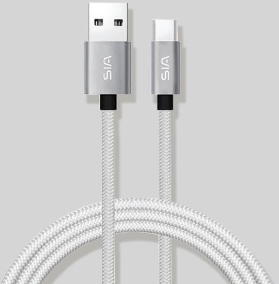 Sia Braided Cable AC 1.5A S 1.5m Charging & Data Transfer USB-A To Lightning Cable