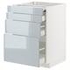 METOD / MAXIMERA خزانة قاعدة مع سطح عمل/٣ أدراج, أبيض Enköping/بني شكل خشب الجوز, ‎60x60 سم‏ - IKEA