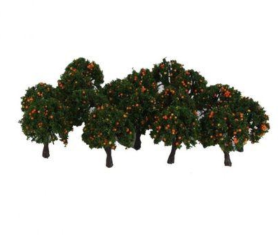 Magideal 20pcs Model Train Orange Fruit Trees Garden Street Layout Scale 1/300 4CM