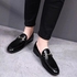 Men's Luxury Designer Patent Quilted Leather Slip On Loafer Cap Toe Formal Business Oxford Shoes