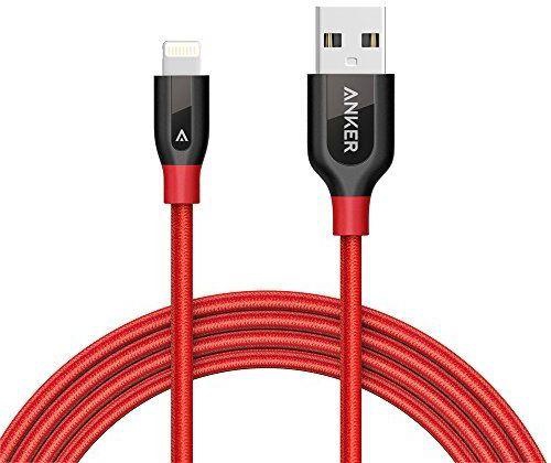 Anker PowerLine  Red Lightning 180cm Durable Cable Kevlar Fiber Double Braided Nylon For iPhone