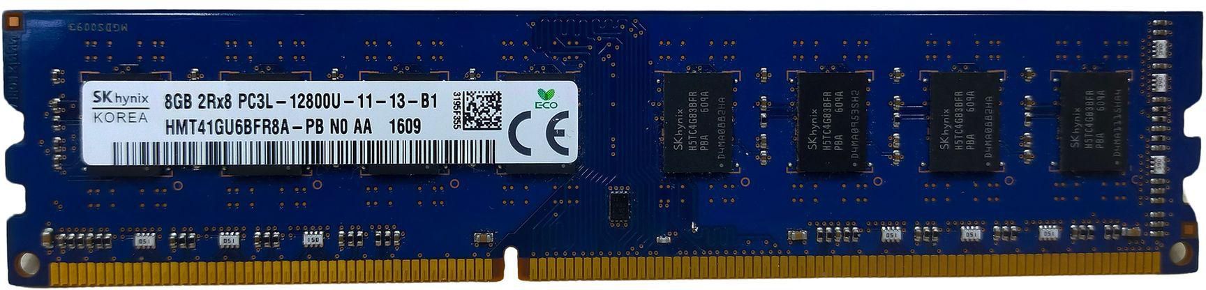 Hynix HMT41GU6BFR8A-PB Hynix 8GB PC3-12800 DDR3-1600MHz CL11 240-Pin DIMM 1.35V Low Desktop Ram Memory
