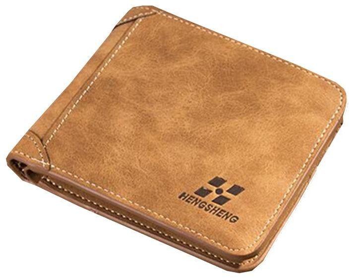 Heng Sheng Light Brown Faux Leather For Men - Flap Wallets