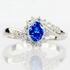 Rings for Women with Oval shape blue Sapphire gemstone woman  Luxury Fine Jewelry