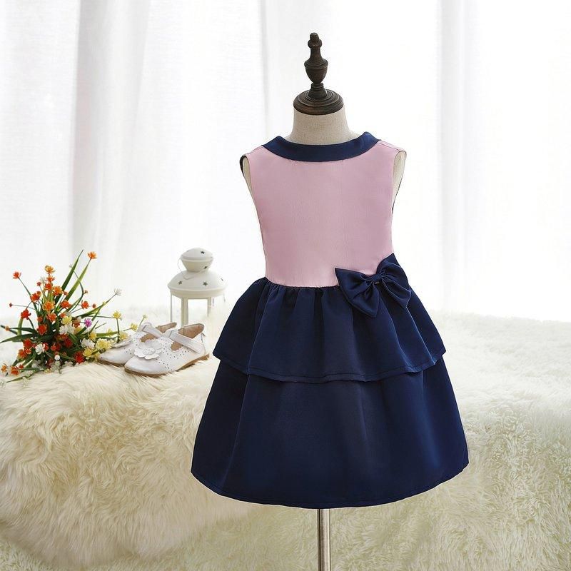 Vacc Tong Tong Mi Color Block Tiered Dress - 12 Sizes (Pink/Black)