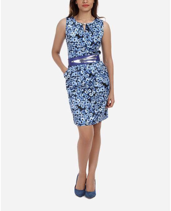Koukla Floral Short Dress - Blue