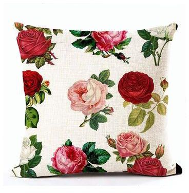 Rose Pattern Square Cushion Cover Multicolour 45x45centimeter