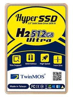 محرك أقراص صلبة هايبر SSD H2 ألترا بسعة 512 جيجابايت ومقاس 2.5 بوصة بمنفذ ساتا 3، يدعم تقنية إزالة المسافات الزائدة بإصدار رايد وسرعة عالية، رقيق بمقاس 7 مم وبسرعة تصل إلى 580 ميجابت في الثانية بلون ذهبي