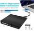 USB 2.0 External Slim PUSB 2.0 External Slim Portable DVD-RW Optical Drive for Laptop PC