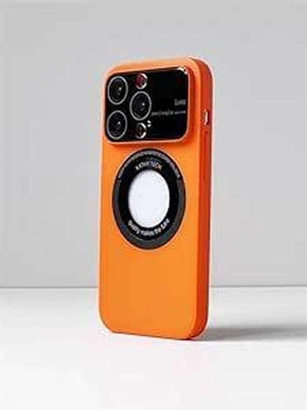 حافظة مغناطيسية متوافقة مع هاتف iPhone 14 Pro Max - واقي عدسة زجاج النافذة، متوافقة مع MagSafe، حافظات مقاومة للصدمات للنساء والرجال iPhone - من Next store (برتقالي)