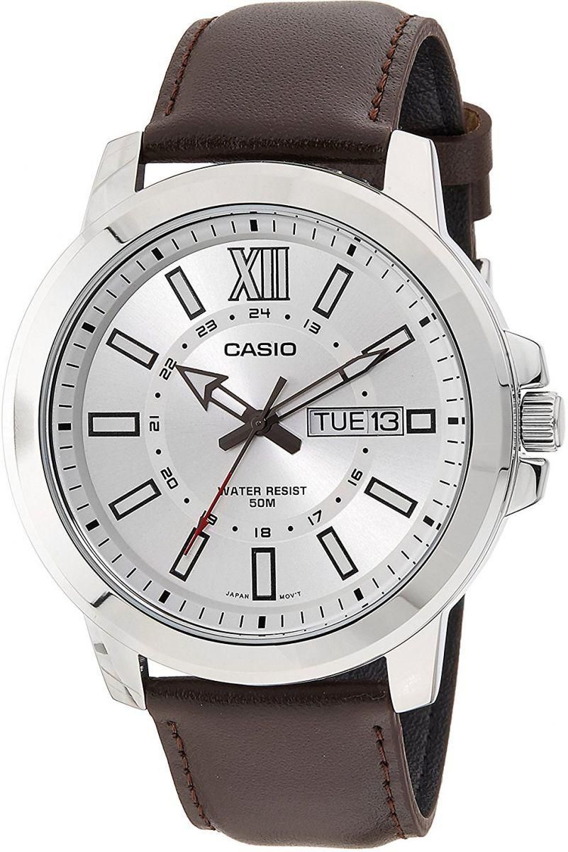 Casio Standard for Men - Analog Leather Band Watch - MTP-X100L-7AV