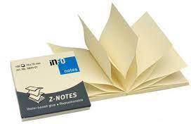 Global Notes 75 x 75 mm Z-Notes Sticky Notes With Z-Folding 100 Sheets - Yellow