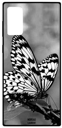 Butterfly Printed Case Cover For Samsung Galaxy Note20 Grey/White/Black