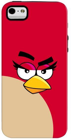 Stylizedd Dual Layer Tough Case Cover Matte Finish for Apple iPhone SE / 5 / 5S -Girl Red - Angry Birds