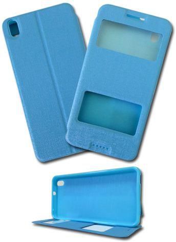 Window View Leather Stand Case For HTC D816 (Sky Blue)