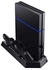 Dual USB Controller Charger Dock Station Stand Base, Controller Charging Station, with Cooling Fan 3 USB HUB for PS4