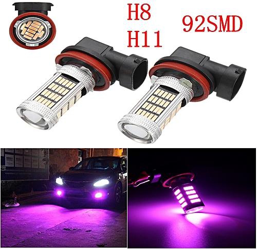 UNIVERSAL 191936913998 2 X H11 H8 92SMD Pink Purple Auto LED Bulbs For Car Driving Fog Lights Lamp