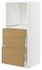 METOD / MAXIMERA خزانة للفرن بدرجين, أبيض/Voxtorp أبيض مطفي, ‎60x60x140 سم‏ - IKEA