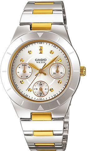CASIO MULTIFUNTION WATCH WITH TWO TONE COLOR FOR LADIES