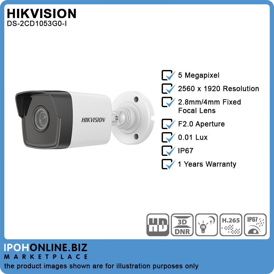 HIKVISION DS-2CD1053G0-I 5MP 4mm H.265 4K Ultra HD IP Bullet Network Camera