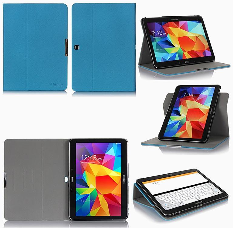 GearIT 360 Spinner Folio Rotating Case Cover for Samsung Galaxy Tab 4 10.1 SM-T530