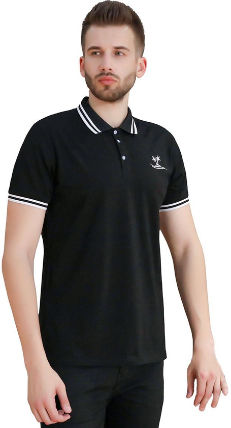 Men's Polo Shirt Turn Down Collar Embroidery Short Sleeve Top