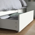 MALM هيكل سرير، عالي مع 4 صناديق تخزين - أبيض/Lindbåden ‎160x200 سم‏