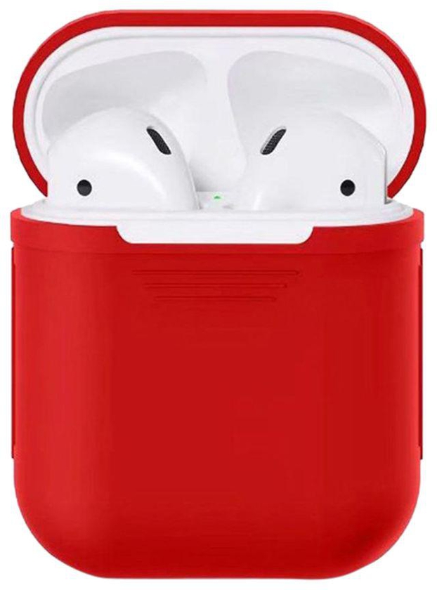 Protective Carry Case For Apple Air Pods With Detachable Hook Red