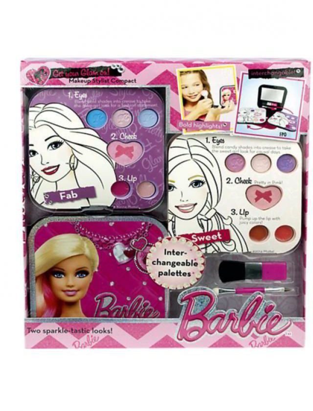 Barbie Get Your Glam On Makeup Stylist Compact Set - 3 Pcs