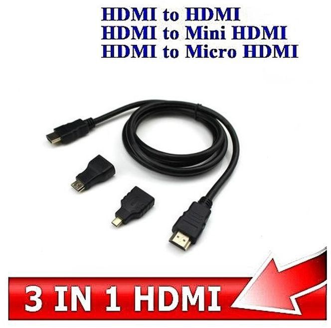 3 In 1 HDMI Cable HD Audio Video Adapter HDMI To HDMI Cable
