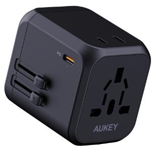 Aukey Union One 30W Pd Travel Adapter Type-C Pd + 3 Usb-A Pa-Ta04 Black