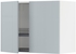 METOD Wall cabinet w dish drainer/2 doors - white/Kallarp light grey-blue 80x60 cm