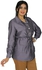 Smoky Egypt Casual Jacket With Front Pockets And Belt - Purple