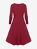 Plus Size Valentine Day Cowl Neck O-ring Ruched Long Sleeve Midi Dress - 4x | Us 26-28