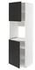 METOD خزانة عالية لفرن مع بابين/أرفف, أبيض/Nickebo فحمي مطفي, ‎60x60x200 سم‏ - IKEA