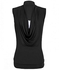 Sunweb Stylish Lady Fashion Casual Sleeveless Slim Solid Top Blouse Shirt ( Black )