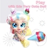 Fitto pretty stylish modern American girl doll with yellow boots, large blue eyes, unicorn-colored hair with a battery, a singing doll toy ice cream blind box surprise 12-inch toy for girls