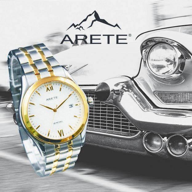 ARETE Gents Stainless Steel Quartz Watch - A103G-313S (Two Tone)