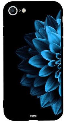 Skin Case Cover -for Apple iPhone 6s Blue Half Leaf Black Background Blue Half Leaf Black Background