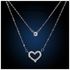 S925 Silver Double Love Heart Necklace
