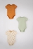 Defacto 3 Piece BabyBoy New Born Regular Fit Knitted Short Sleeve Snap Body - Green