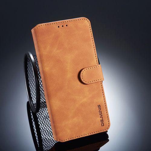 DG.MING Retro Oil Side Horizontal Flip Case For Huawei Mate 20, With Holder & Card Slots & Wallet (Brown)