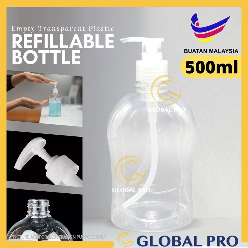 Dispenser Pump Empty Refillable Storage Bottle - 500ml