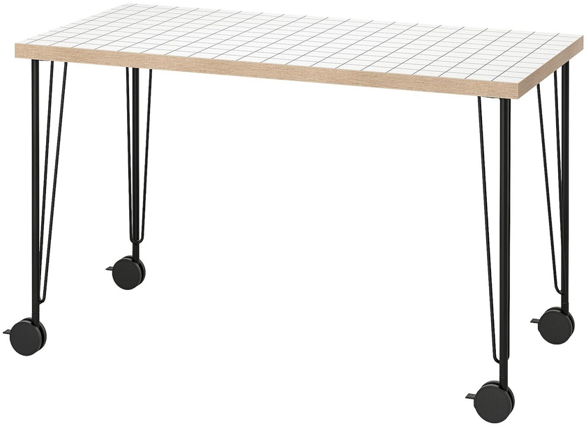 LAGKAPTEN / KRILLE Desk - white anthracite/black 120x60 cm