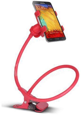 Universal 360° Rotating Bed Desktop Phone Holder Mount Clamp Stand for Apple iPhone 6/iPhone 6S (RED)