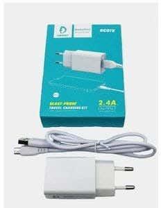 Get Denmen Dc01V Wall Charger, With Micro Cable, 2.4 Amp - White with best offers | Raneen.com