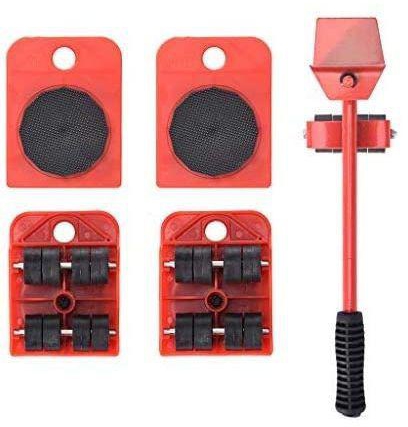 Furniture Lifting System With 4 Sliders - 5 Pack - Red/Black
