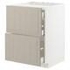 METOD / MAXIMERA Base cab f hob/2 fronts/3 drawers, white/Voxtorp matt white, 60x60 cm - IKEA