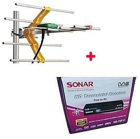 Sonar HD-T2F11 Free To Air Digital Set Box Decorder With FREE Digital Aerial