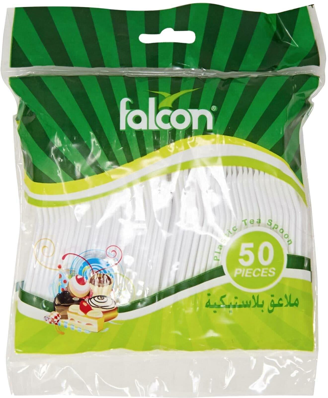 Falcon Plastic Tea Spoon White 50 PCS